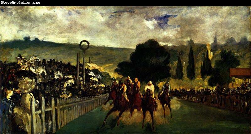 Edouard Manet Racing at Longchamp,